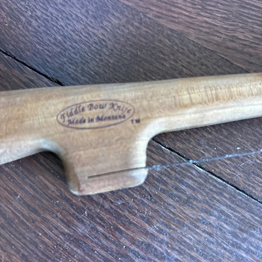 Vintage Cherry Fiddle Bow Bread Knife Made In Montana Right Handed 9.5